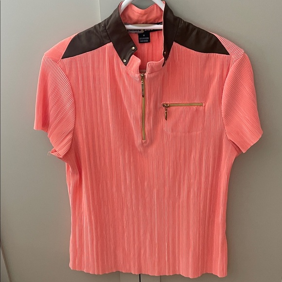jamie sadock Tops - Jamie Sadock Coral Top with Brown Detail